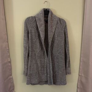 Old Navy Heather Taupe Shawl-Collar Open Front Cardigan